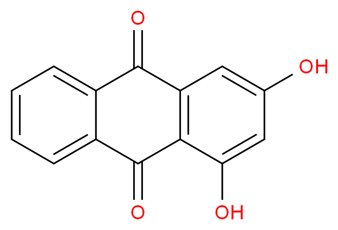 1,3-dihydroxy-9,10-dihydroanthracene-9,10-dione_分子结构_CAS_518-83-2