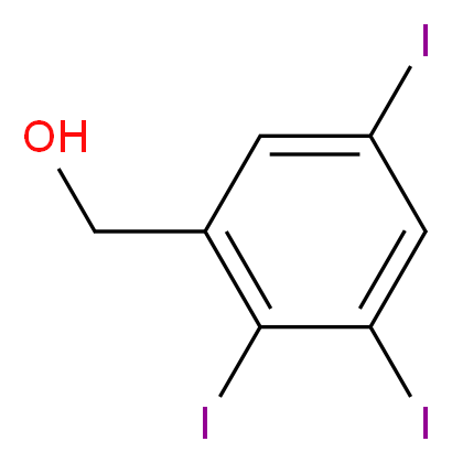 2,3,5-三碘苯甲基醇_分子结构_CAS_31075-53-3)