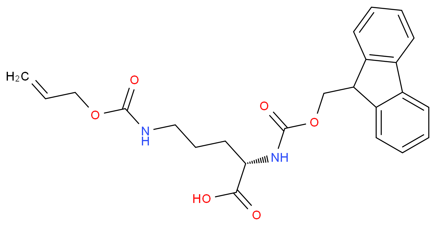 (2S)-2-{[(9H-fluoren-9-ylmethoxy)carbonyl]amino}-5-{[(prop-2-en-1-yloxy)carbonyl]amino}pentanoic acid_分子结构_CAS_147290-11-7