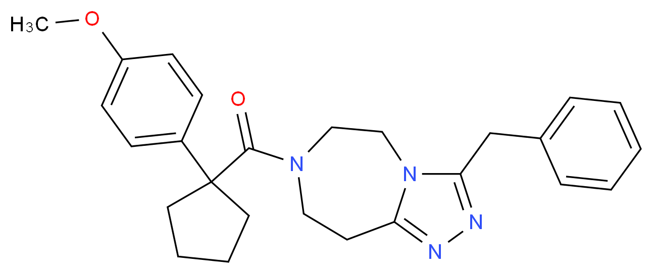 3-benzyl-7-{[1-(4-methoxyphenyl)cyclopentyl]carbonyl}-6,7,8,9-tetrahydro-5H-[1,2,4]triazolo[4,3-d][1,4]diazepine_分子结构_CAS_)