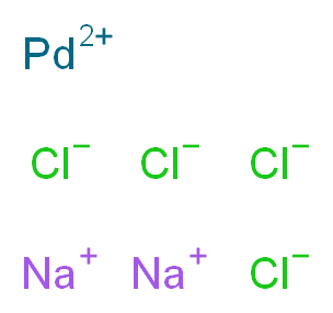 palladium(2+) ion disodium tetrachloride_分子结构_CAS_13820-53-6