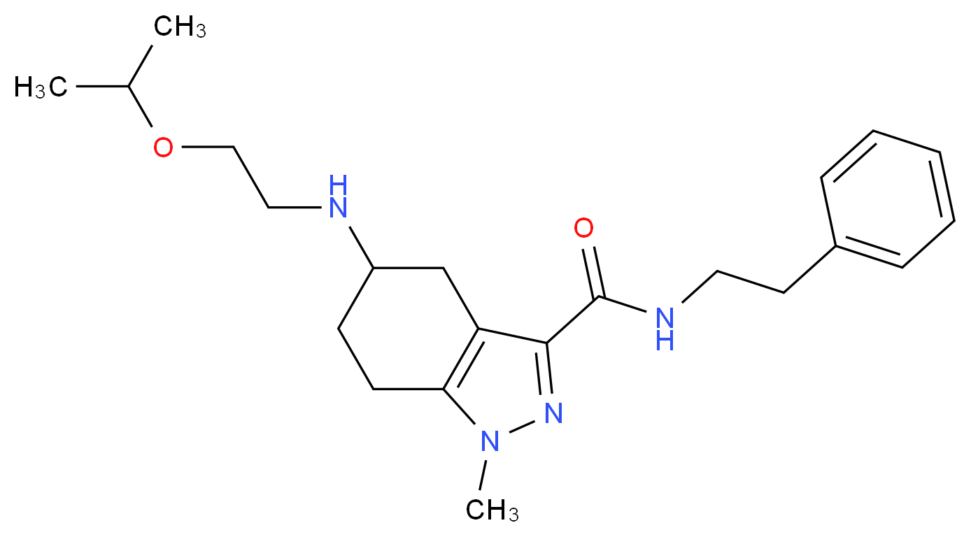 5-[(2-isopropoxyethyl)amino]-1-methyl-N-(2-phenylethyl)-4,5,6,7-tetrahydro-1H-indazole-3-carboxamide_分子结构_CAS_)