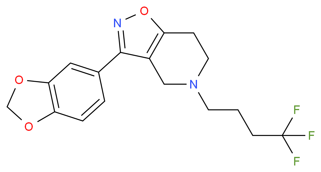 3-(1,3-benzodioxol-5-yl)-5-(4,4,4-trifluorobutyl)-4,5,6,7-tetrahydroisoxazolo[4,5-c]pyridine_分子结构_CAS_)