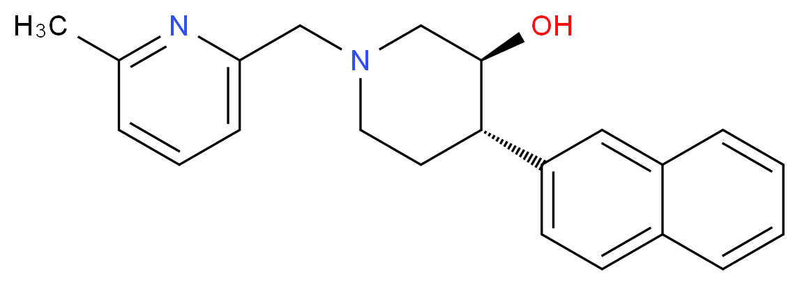 (3S*,4S*)-1-[(6-methylpyridin-2-yl)methyl]-4-(2-naphthyl)piperidin-3-ol_分子结构_CAS_)