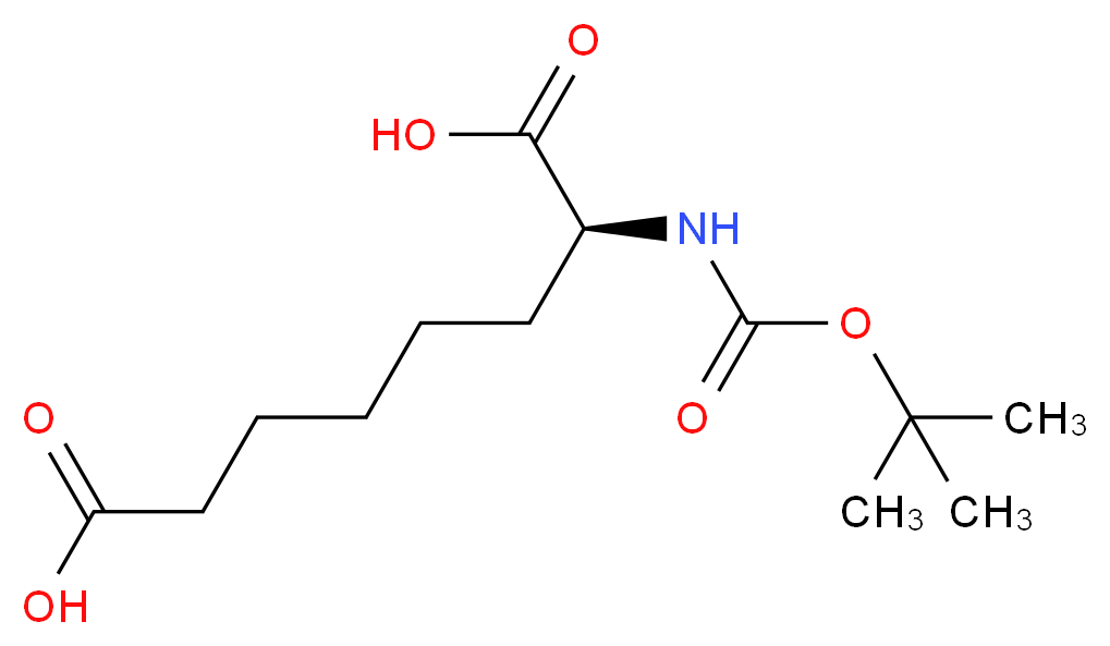 (2S)-2-{[(tert-butoxy)carbonyl]amino}octanedioic acid_分子结构_CAS_66713-87-9