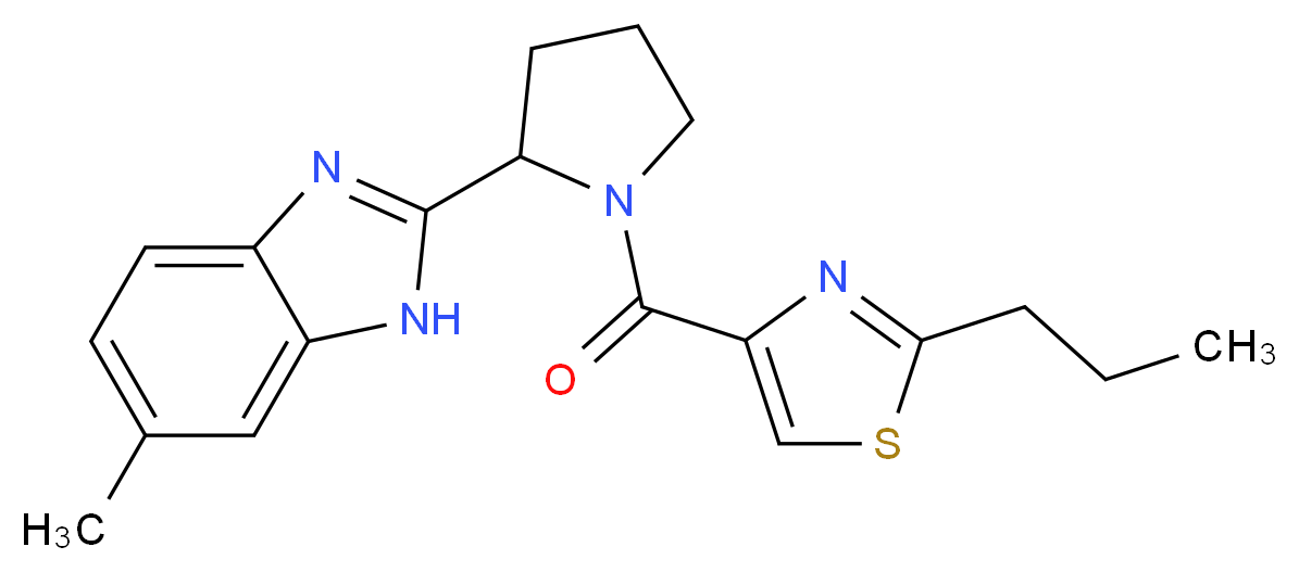6-methyl-2-{1-[(2-propyl-1,3-thiazol-4-yl)carbonyl]-2-pyrrolidinyl}-1H-benzimidazole_分子结构_CAS_)