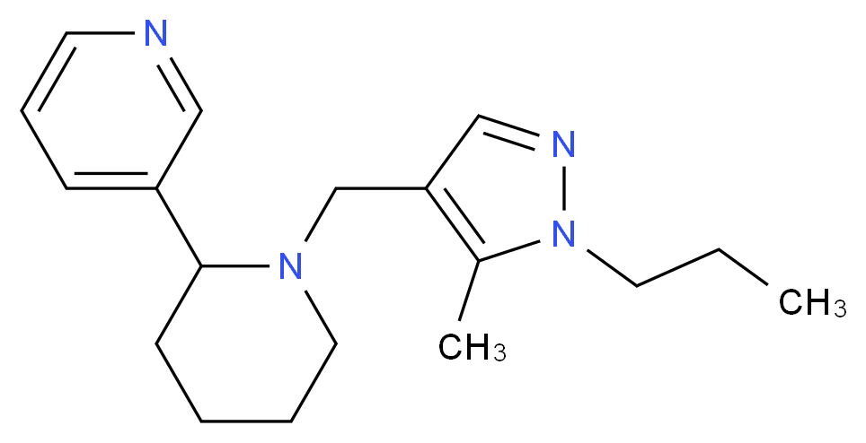 3-{1-[(5-methyl-1-propyl-1H-pyrazol-4-yl)methyl]piperidin-2-yl}pyridine_分子结构_CAS_)