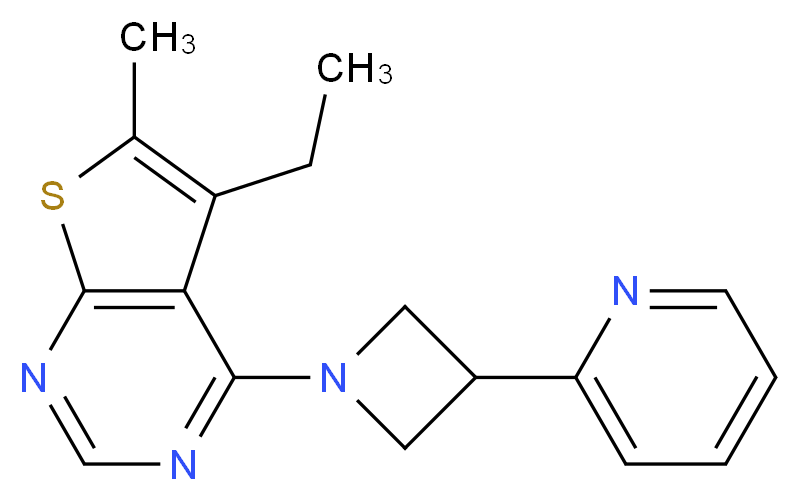 5-ethyl-6-methyl-4-[3-(2-pyridinyl)-1-azetidinyl]thieno[2,3-d]pyrimidine_分子结构_CAS_)