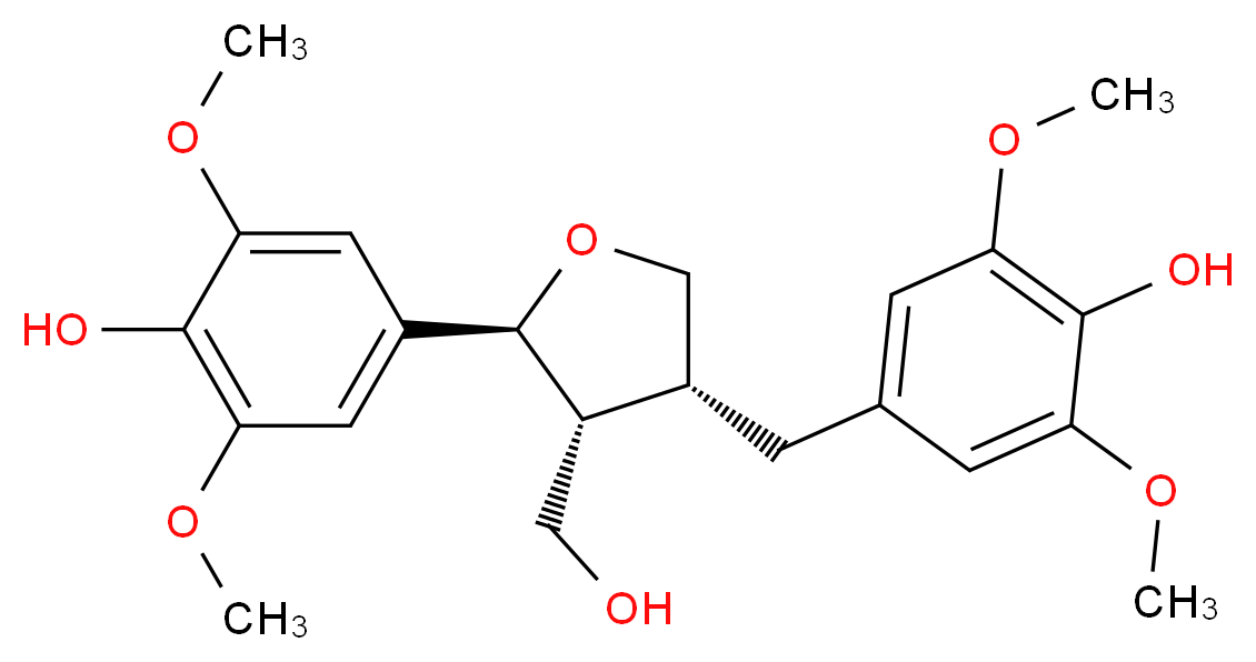 4-[(2S,3R,4R)-4-[(4-hydroxy-3,5-dimethoxyphenyl)methyl]-3-(hydroxymethyl)oxolan-2-yl]-2,6-dimethoxyphenol_分子结构_CAS_116498-58-9