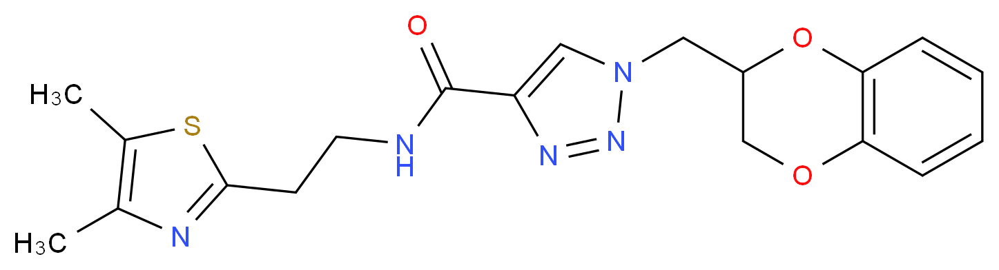 1-(2,3-dihydro-1,4-benzodioxin-2-ylmethyl)-N-[2-(4,5-dimethyl-1,3-thiazol-2-yl)ethyl]-1H-1,2,3-triazole-4-carboxamide_分子结构_CAS_)