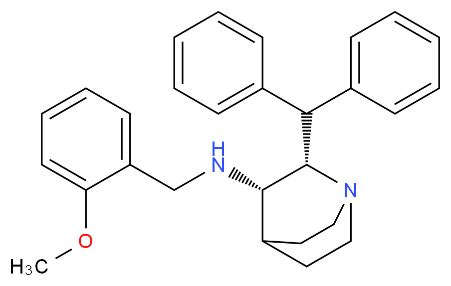 (2S,3S)-2-(diphenylmethyl)-N-[(2-methoxyphenyl)methyl]-1-azabicyclo[2.2.2]octan-3-amine_分子结构_CAS_132746-60-2