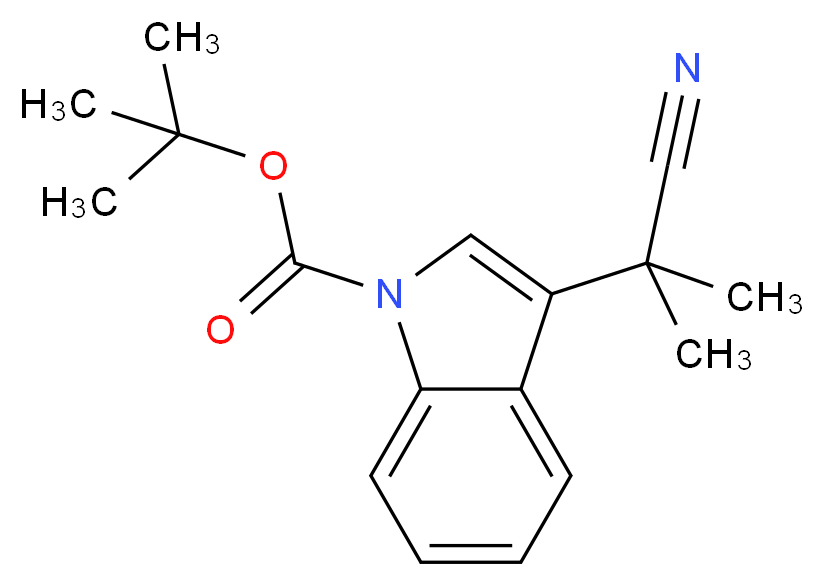 tert-butyl 3-(1-cyano-1-methylethyl)-1H-indole-1-carboxylate_分子结构_CAS_380626-46-0