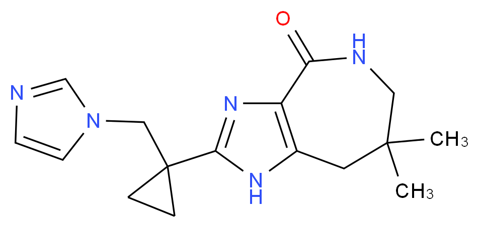 2-[1-(1H-imidazol-1-ylmethyl)cyclopropyl]-7,7-dimethyl-5,6,7,8-tetrahydroimidazo[4,5-c]azepin-4(1H)-one_分子结构_CAS_)