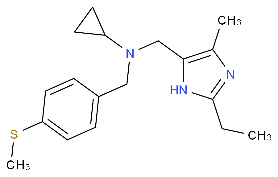 N-[(2-ethyl-4-methyl-1H-imidazol-5-yl)methyl]-N-[4-(methylthio)benzyl]cyclopropanamine_分子结构_CAS_)