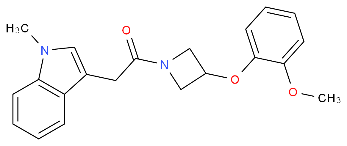 3-{2-[3-(2-methoxyphenoxy)-1-azetidinyl]-2-oxoethyl}-1-methyl-1H-indole_分子结构_CAS_)