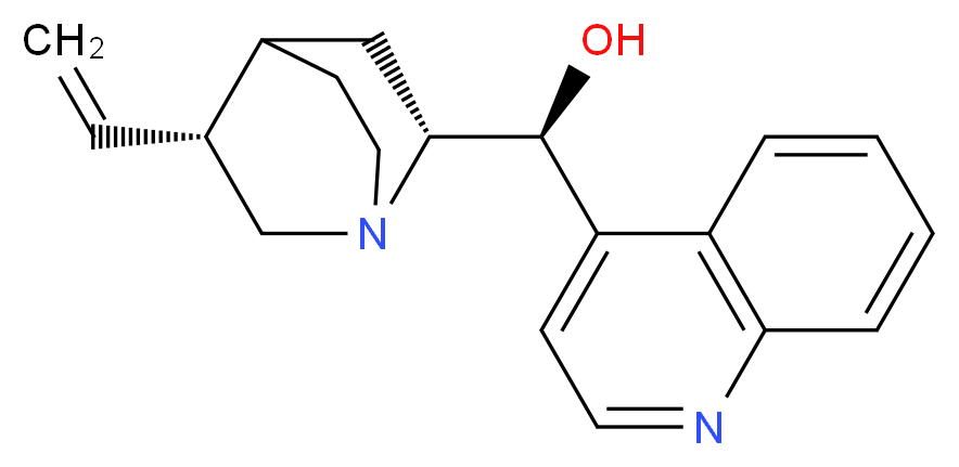 (S)-[(2R,5R)-5-ethenyl-1-azabicyclo[2.2.2]octan-2-yl](quinolin-4-yl)methanol_分子结构_CAS_118-10-5