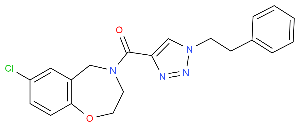 7-chloro-4-{[1-(2-phenylethyl)-1H-1,2,3-triazol-4-yl]carbonyl}-2,3,4,5-tetrahydro-1,4-benzoxazepine_分子结构_CAS_)