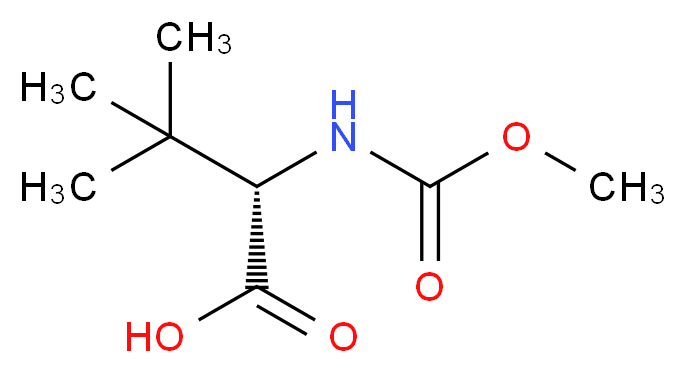 (2S)-2-[(methoxycarbonyl)amino]-3,3-dimethylbutanoic acid_分子结构_CAS_162537-11-3