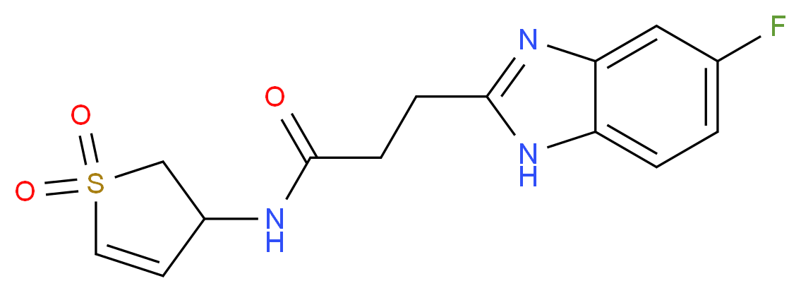 N-(1,1-dioxido-2,3-dihydro-3-thienyl)-3-(5-fluoro-1H-benzimidazol-2-yl)propanamide_分子结构_CAS_)