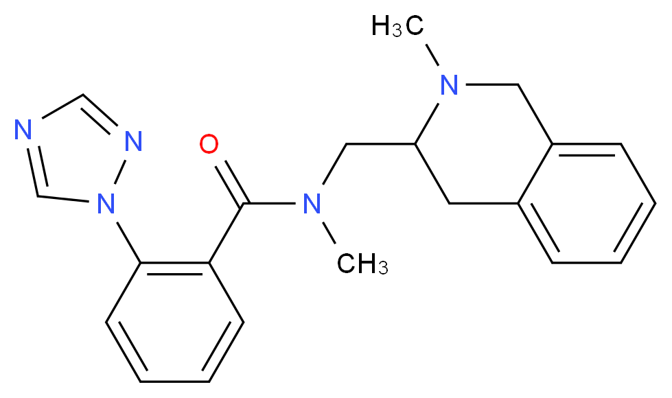 N-methyl-N-[(2-methyl-1,2,3,4-tetrahydro-3-isoquinolinyl)methyl]-2-(1H-1,2,4-triazol-1-yl)benzamide_分子结构_CAS_)