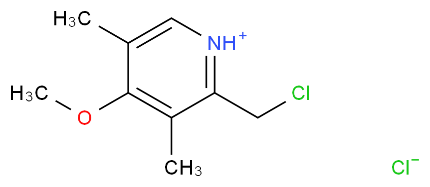 2-氯甲基-3,5-二甲基-4-甲氧基吡啶 盐酸盐_分子结构_CAS_86604-75-3)