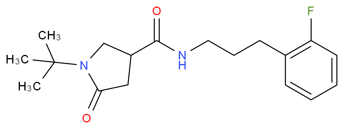 1-tert-butyl-N-[3-(2-fluorophenyl)propyl]-5-oxo-3-pyrrolidinecarboxamide_分子结构_CAS_)