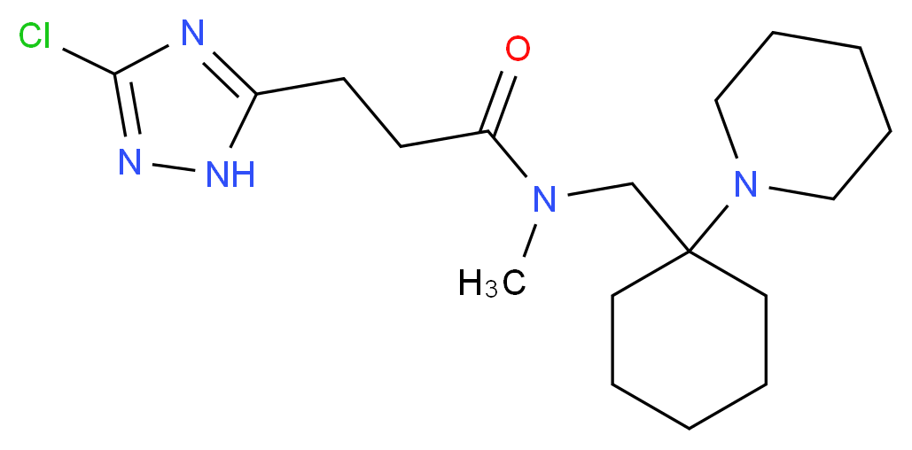 3-(3-chloro-1H-1,2,4-triazol-5-yl)-N-methyl-N-{[1-(1-piperidinyl)cyclohexyl]methyl}propanamide_分子结构_CAS_)