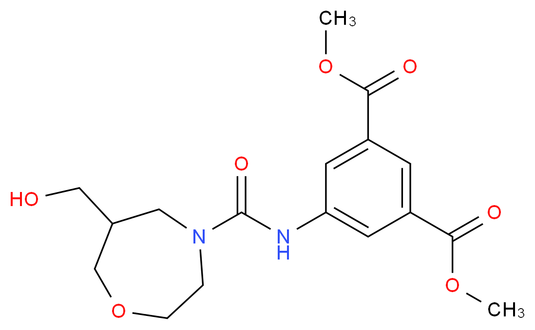 dimethyl 5-({[6-(hydroxymethyl)-1,4-oxazepan-4-yl]carbonyl}amino)isophthalate_分子结构_CAS_)