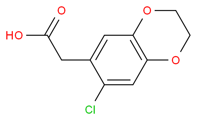 2-(7-chloro-2,3-dihydro-1,4-benzodioxin-6-yl)acetic acid_分子结构_CAS_915921-98-1