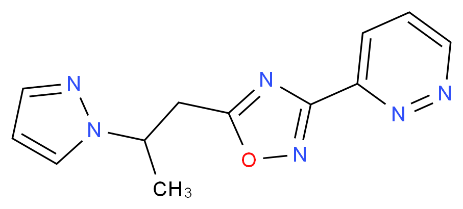 3-{5-[2-(1H-pyrazol-1-yl)propyl]-1,2,4-oxadiazol-3-yl}pyridazine_分子结构_CAS_)