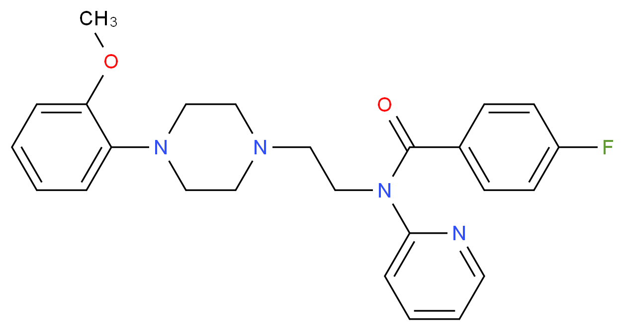 4-fluoro-N-{2-[4-(2-methoxyphenyl)piperazin-1-yl]ethyl}-N-(pyridin-2-yl)benzamide_分子结构_CAS_155204-26-5