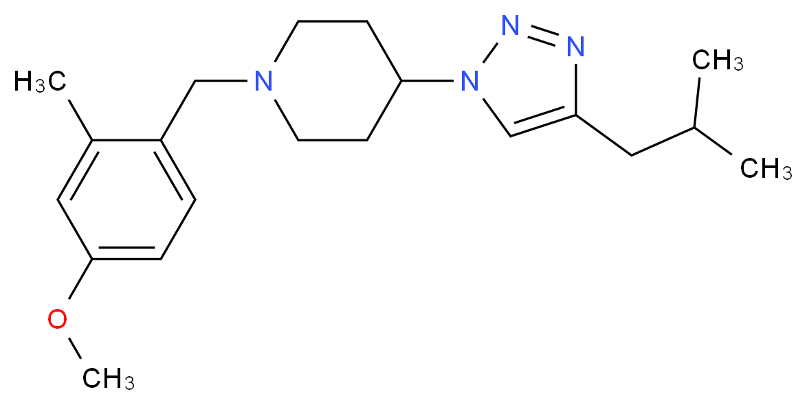 4-(4-isobutyl-1H-1,2,3-triazol-1-yl)-1-(4-methoxy-2-methylbenzyl)piperidine_分子结构_CAS_)