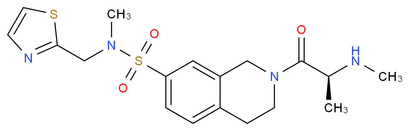 N-methyl-2-(N-methyl-L-alanyl)-N-(1,3-thiazol-2-ylmethyl)-1,2,3,4-tetrahydroisoquinoline-7-sulfonamide_分子结构_CAS_)