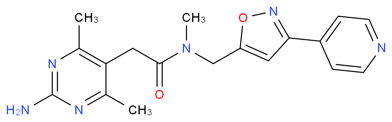 2-(2-amino-4,6-dimethyl-5-pyrimidinyl)-N-methyl-N-{[3-(4-pyridinyl)-5-isoxazolyl]methyl}acetamide_分子结构_CAS_)
