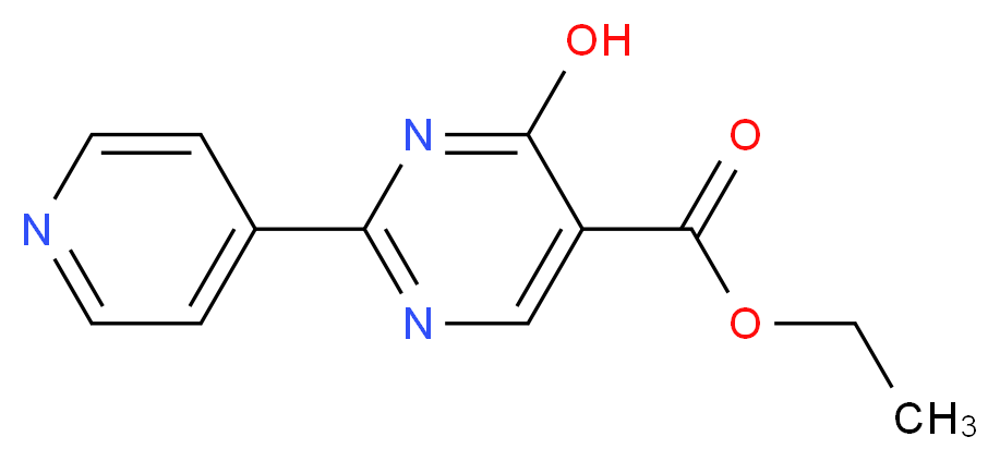 ethyl 4-hydroxy-2-(pyridin-4-yl)pyrimidine-5-carboxylate_分子结构_CAS_56406-44-1