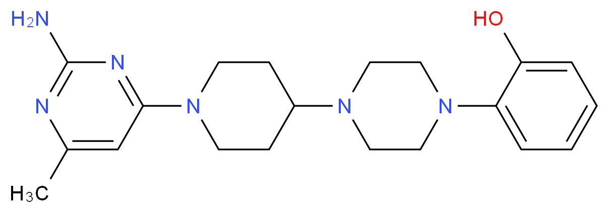 2-{4-[1-(2-amino-6-methylpyrimidin-4-yl)piperidin-4-yl]piperazin-1-yl}phenol_分子结构_CAS_)