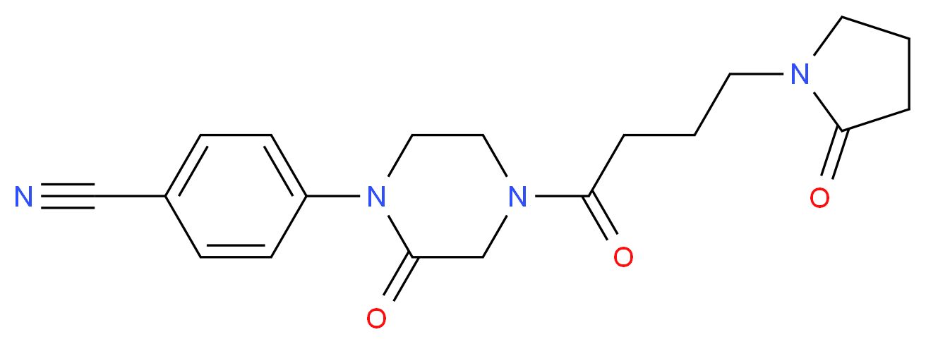 4-{2-oxo-4-[4-(2-oxo-1-pyrrolidinyl)butanoyl]-1-piperazinyl}benzonitrile_分子结构_CAS_)