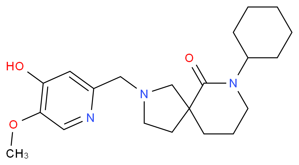 7-cyclohexyl-2-[(4-hydroxy-5-methoxypyridin-2-yl)methyl]-2,7-diazaspiro[4.5]decan-6-one_分子结构_CAS_)