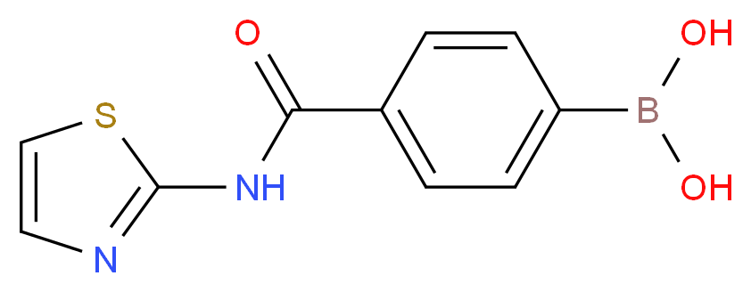 {4-[(1,3-thiazol-2-yl)carbamoyl]phenyl}boronic acid_分子结构_CAS_850568-26-2