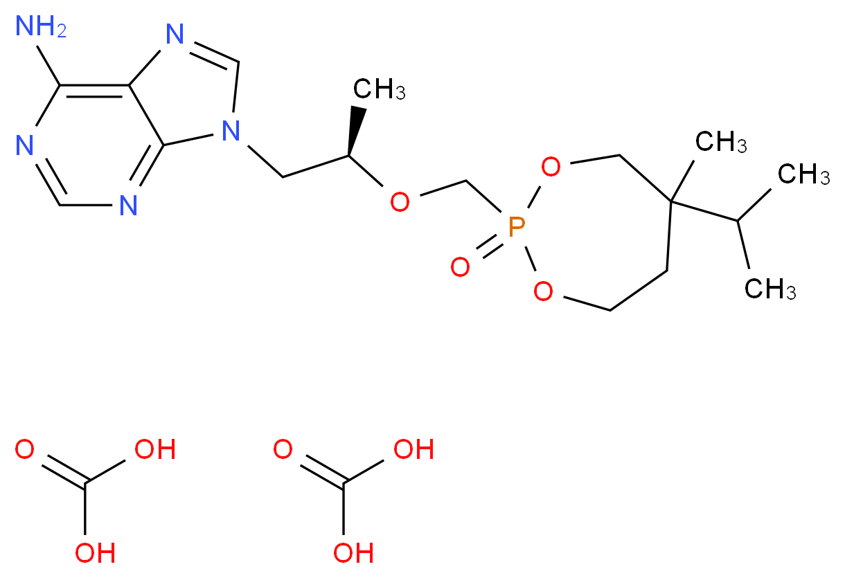 (R)-(((((1-(6-Amino-9H-purin-9-yl)propan-2-yl)oxy)methyl)phosphoryl)-bis(oxy))bis(methylene) diisopropyl dicarbonate_分子结构_CAS_201341-05-1)