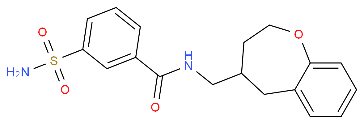 3-(aminosulfonyl)-N-(2,3,4,5-tetrahydro-1-benzoxepin-4-ylmethyl)benzamide_分子结构_CAS_)