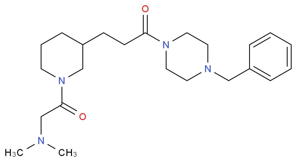 (2-{3-[3-(4-benzylpiperazin-1-yl)-3-oxopropyl]piperidin-1-yl}-2-oxoethyl)dimethylamine_分子结构_CAS_)