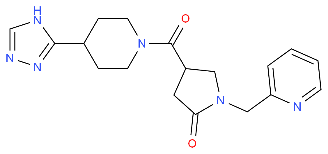 1-(2-pyridinylmethyl)-4-{[4-(4H-1,2,4-triazol-3-yl)-1-piperidinyl]carbonyl}-2-pyrrolidinone_分子结构_CAS_)