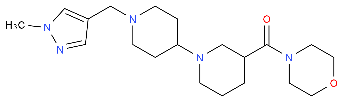 1'-[(1-methyl-1H-pyrazol-4-yl)methyl]-3-(morpholin-4-ylcarbonyl)-1,4'-bipiperidine_分子结构_CAS_)