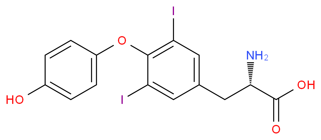 (2S)-2-amino-3-[4-(4-hydroxyphenoxy)-3,5-diiodophenyl]propanoic acid_分子结构_CAS_1041-01-6