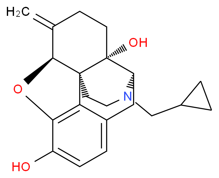 (1S,5R,13S,17S)-4-(cyclopropylmethyl)-14-methylidene-12-oxa-4-azapentacyclo[9.6.1.0<sup>1</sup>,<sup>1</sup><sup>3</sup>.0<sup>5</sup>,<sup>1</sup><sup>7</sup>.0<sup>7</sup>,<sup>1</sup><sup>8</sup>]octadeca-7,9,11(18)-triene-10,17-diol_分子结构_CAS_55096-26-9