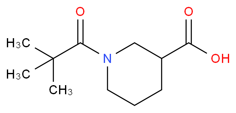 1-(2,2-Dimethylpropanoyl)piperidine-3-carboxylic acid_分子结构_CAS_)