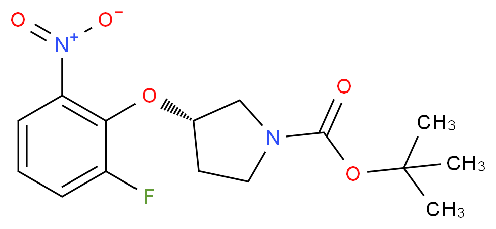 tert-butyl (3S)-3-(2-fluoro-6-nitrophenoxy)pyrrolidine-1-carboxylate_分子结构_CAS_1233860-33-7