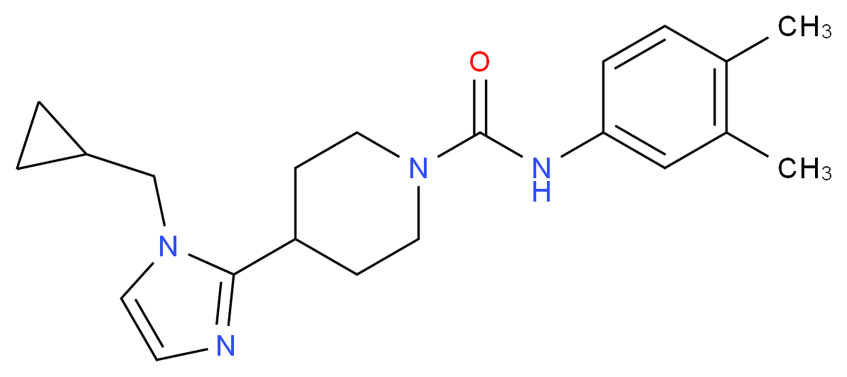 4-[1-(cyclopropylmethyl)-1H-imidazol-2-yl]-N-(3,4-dimethylphenyl)-1-piperidinecarboxamide_分子结构_CAS_)