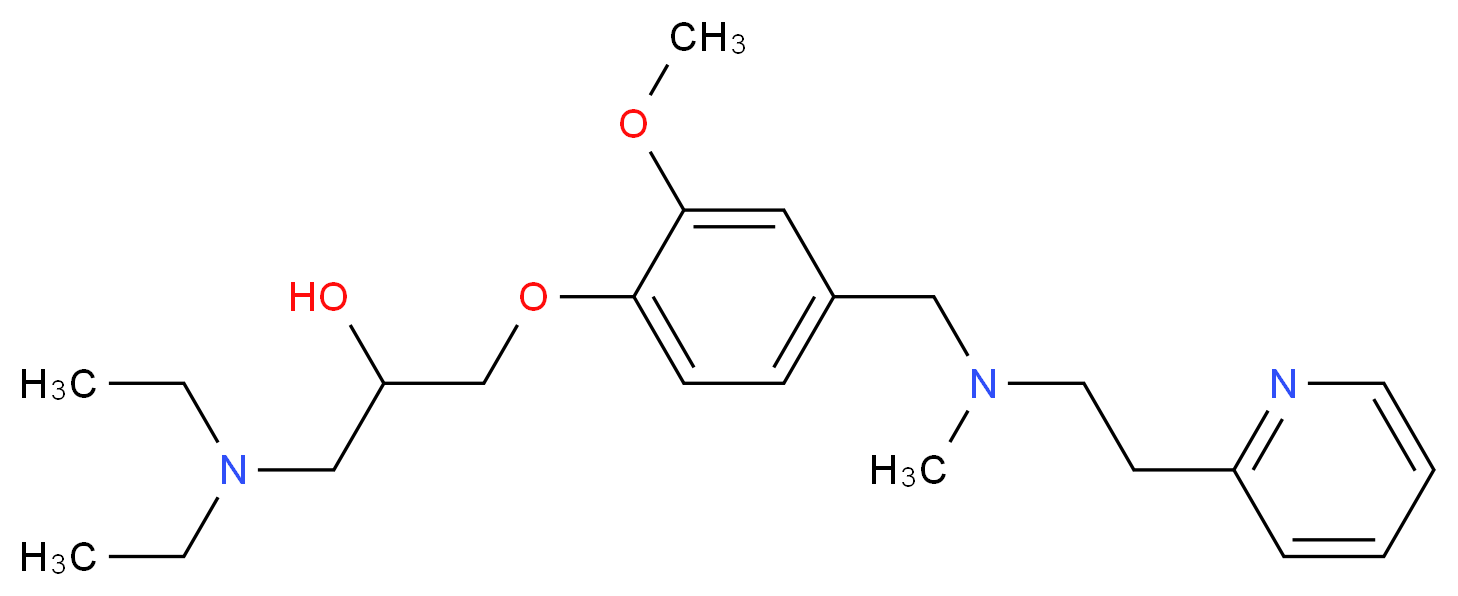 1-(diethylamino)-3-[2-methoxy-4-({methyl[2-(2-pyridinyl)ethyl]amino}methyl)phenoxy]-2-propanol_分子结构_CAS_)